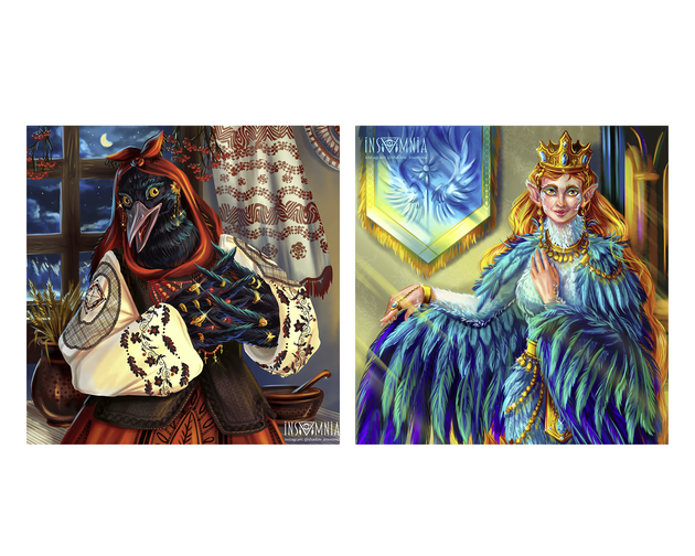 digital illustration of fantasy characters