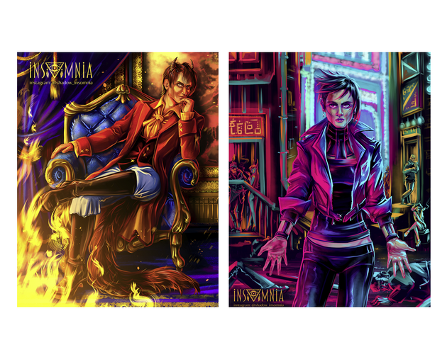 digital illustration of fantasy characters